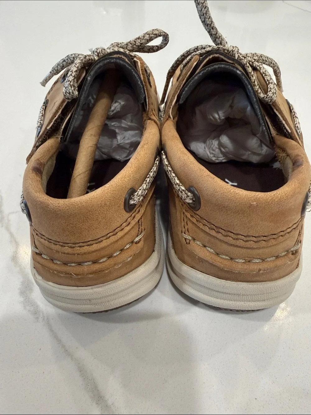 Sperry Kids Brown/Tan Leather Moccasin Boat Shoes